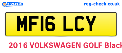 MF16LCY are the vehicle registration plates.