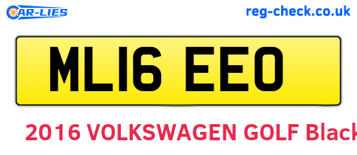ML16EEO are the vehicle registration plates.