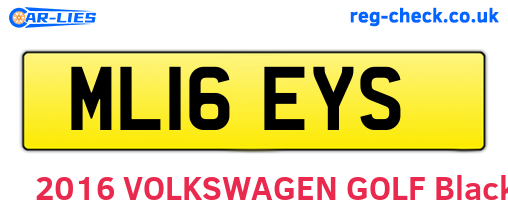 ML16EYS are the vehicle registration plates.