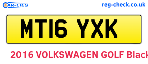 MT16YXK are the vehicle registration plates.