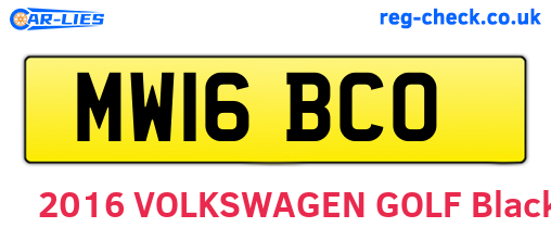 MW16BCO are the vehicle registration plates.
