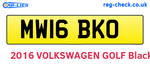 MW16BKO are the vehicle registration plates.