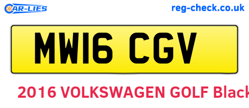 MW16CGV are the vehicle registration plates.