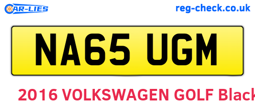 NA65UGM are the vehicle registration plates.