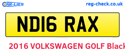 ND16RAX are the vehicle registration plates.