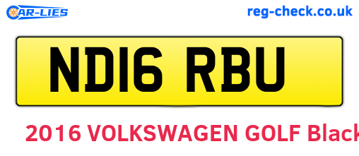 ND16RBU are the vehicle registration plates.