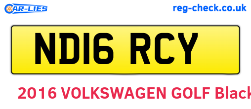 ND16RCY are the vehicle registration plates.