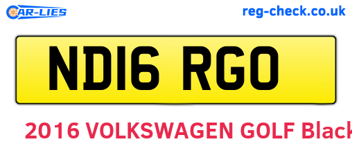 ND16RGO are the vehicle registration plates.