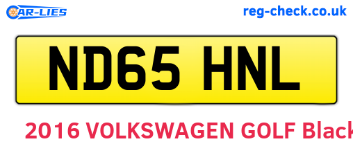 ND65HNL are the vehicle registration plates.