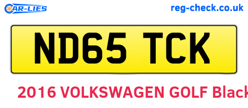ND65TCK are the vehicle registration plates.