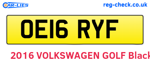 OE16RYF are the vehicle registration plates.