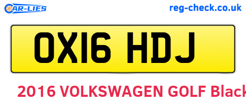 OX16HDJ are the vehicle registration plates.