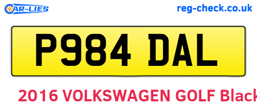 P984DAL are the vehicle registration plates.