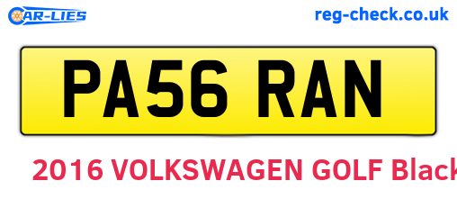 PA56RAN are the vehicle registration plates.