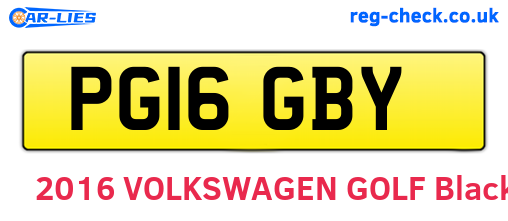 PG16GBY are the vehicle registration plates.
