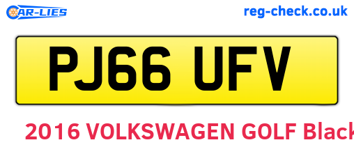 PJ66UFV are the vehicle registration plates.