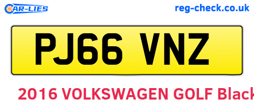 PJ66VNZ are the vehicle registration plates.