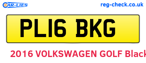 PL16BKG are the vehicle registration plates.