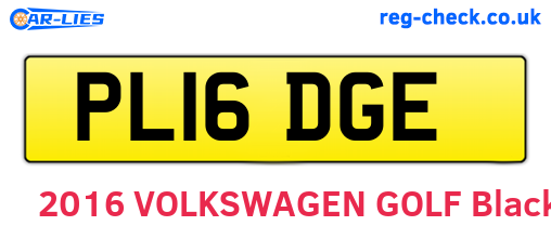 PL16DGE are the vehicle registration plates.
