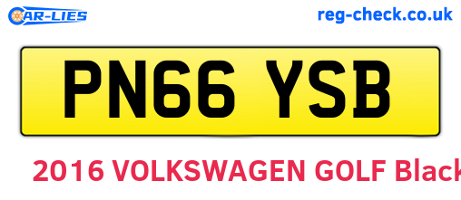 PN66YSB are the vehicle registration plates.
