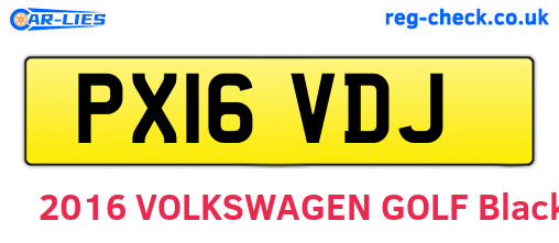PX16VDJ are the vehicle registration plates.