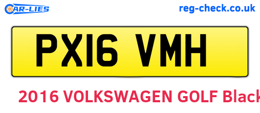 PX16VMH are the vehicle registration plates.