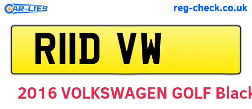 R11DVW are the vehicle registration plates.