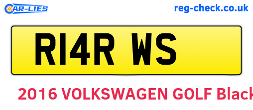 R14RWS are the vehicle registration plates.