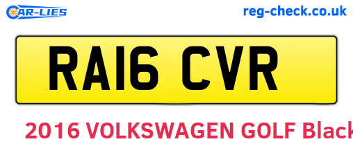 RA16CVR are the vehicle registration plates.