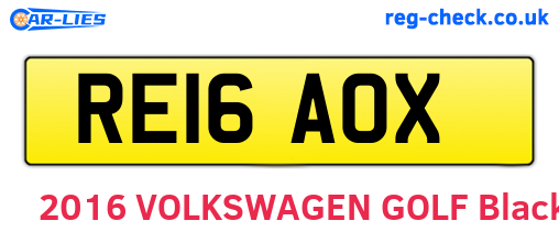 RE16AOX are the vehicle registration plates.