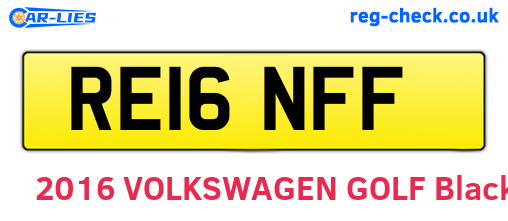 RE16NFF are the vehicle registration plates.
