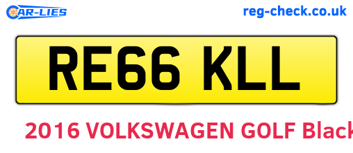RE66KLL are the vehicle registration plates.