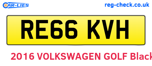RE66KVH are the vehicle registration plates.