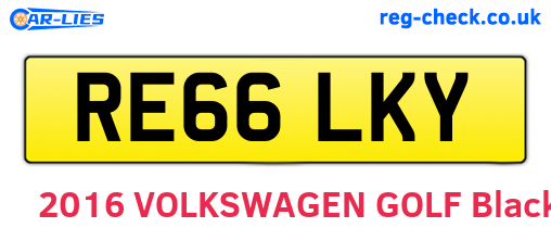 RE66LKY are the vehicle registration plates.