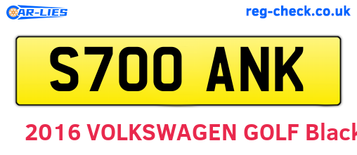 S700ANK are the vehicle registration plates.