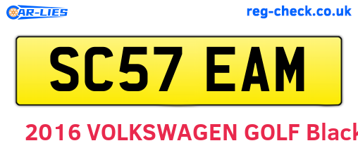 SC57EAM are the vehicle registration plates.