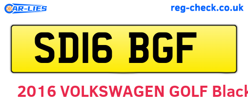 SD16BGF are the vehicle registration plates.