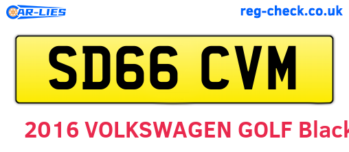 SD66CVM are the vehicle registration plates.