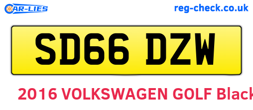 SD66DZW are the vehicle registration plates.
