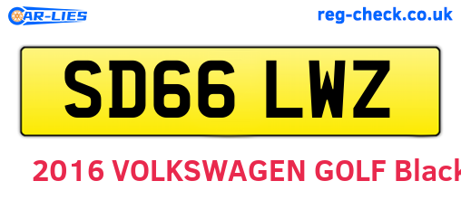 SD66LWZ are the vehicle registration plates.