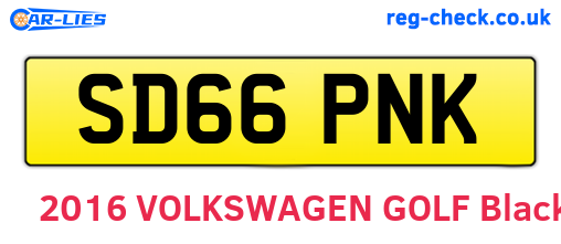 SD66PNK are the vehicle registration plates.