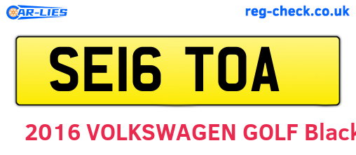 SE16TOA are the vehicle registration plates.