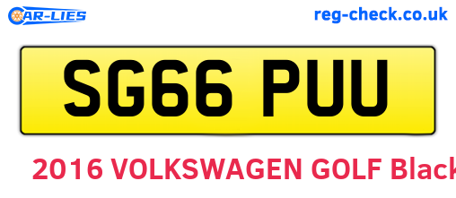 SG66PUU are the vehicle registration plates.