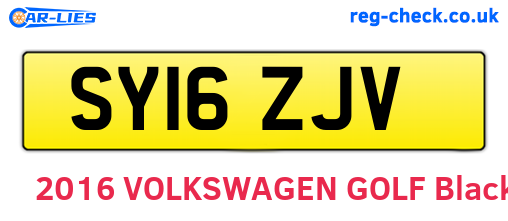 SY16ZJV are the vehicle registration plates.