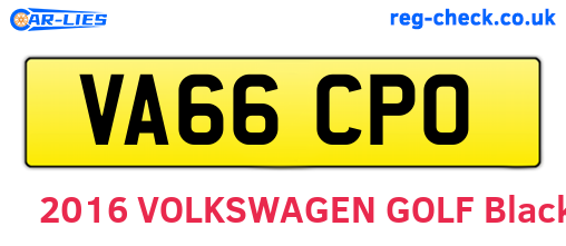 VA66CPO are the vehicle registration plates.