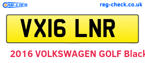 VX16LNR are the vehicle registration plates.
