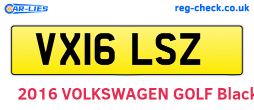 VX16LSZ are the vehicle registration plates.