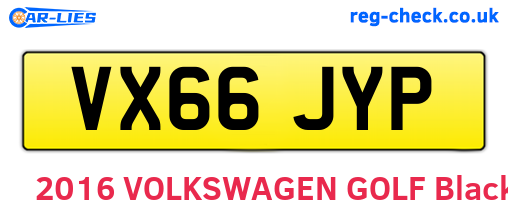 VX66JYP are the vehicle registration plates.