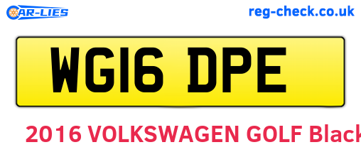 WG16DPE are the vehicle registration plates.