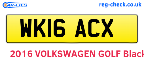 WK16ACX are the vehicle registration plates.